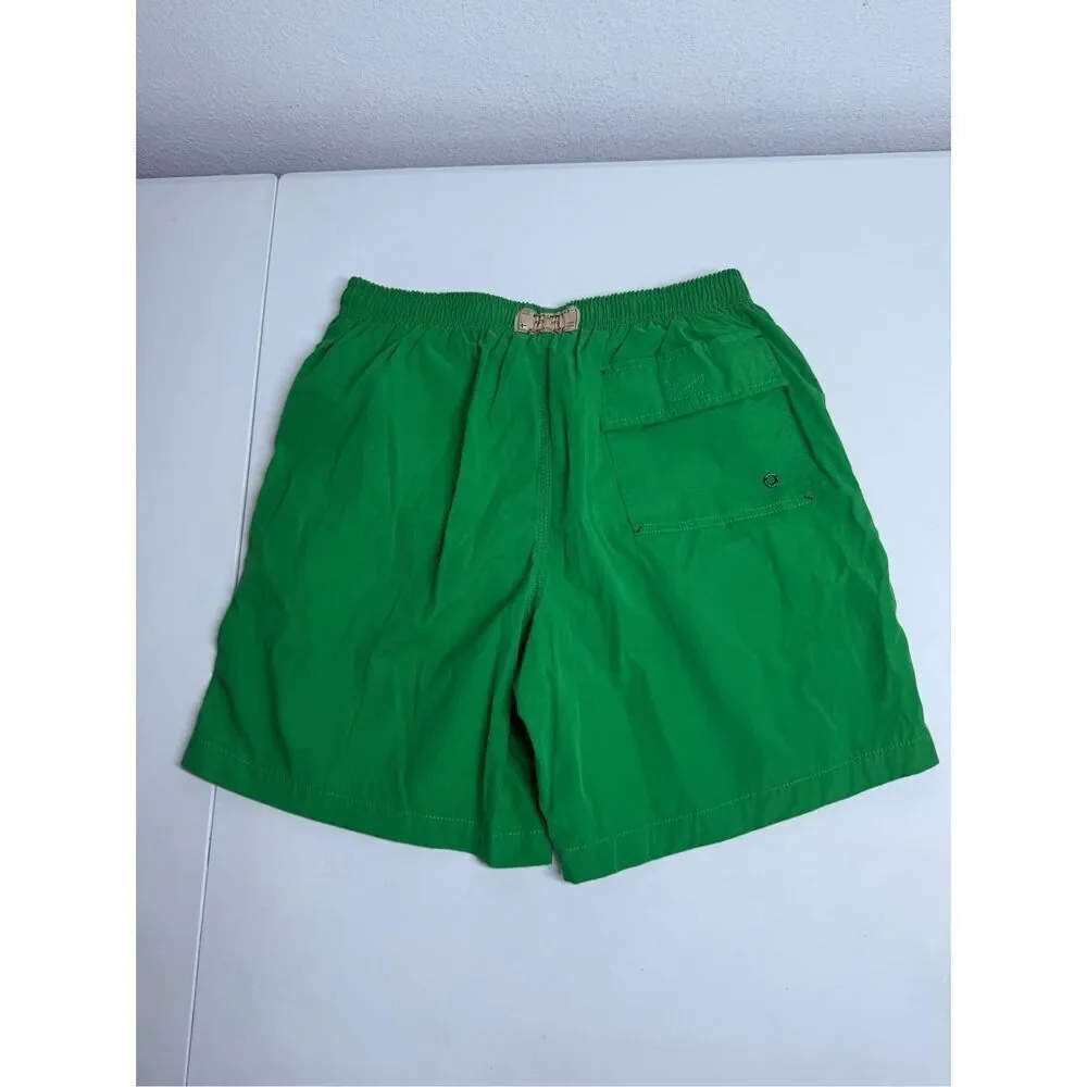 NWT Brumel Boys Swim Trunks Shorts Size M Mesh Lined Green